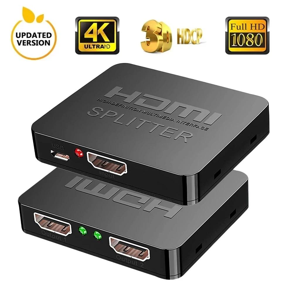 HDMI  Ʈ 1 in 2 out ġ , 4K 60HZ HDMI й, 1080P  ÷, PS4  TV XBox PS5 , 1x2